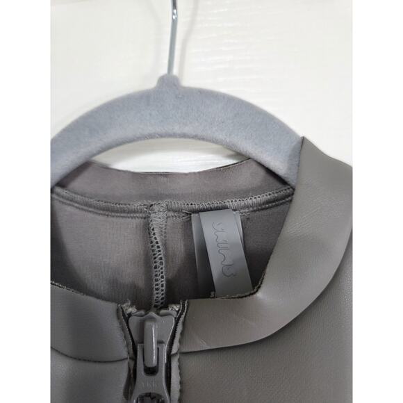SKIMS Rubberized Scuba Swim Mock Neck Gray Chalk Dress NWT, Women's Medium - Picture 4 of 13